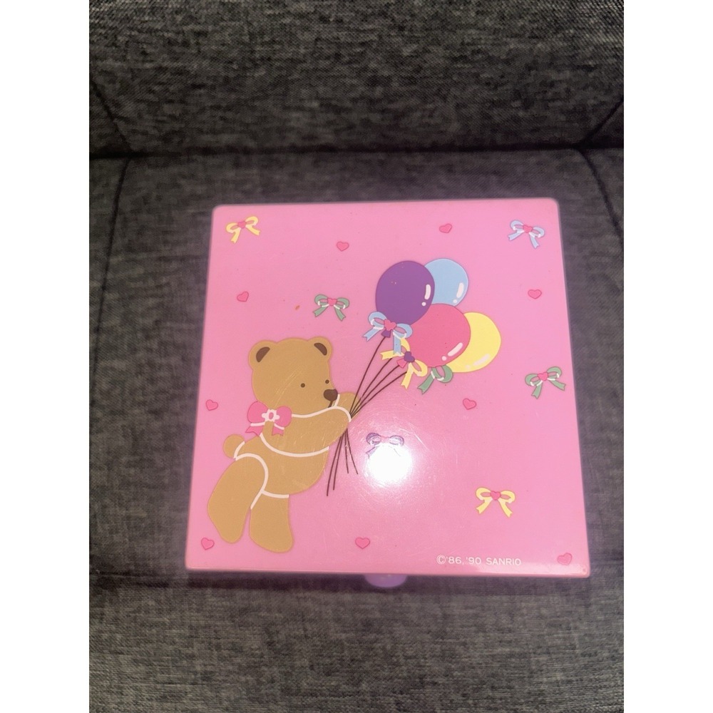 Vintage 1990 Sanrio Tweedle Dee Dee Teddy Bear Jewelry Box Mirror Lid Organizer - Picture 14 of 16